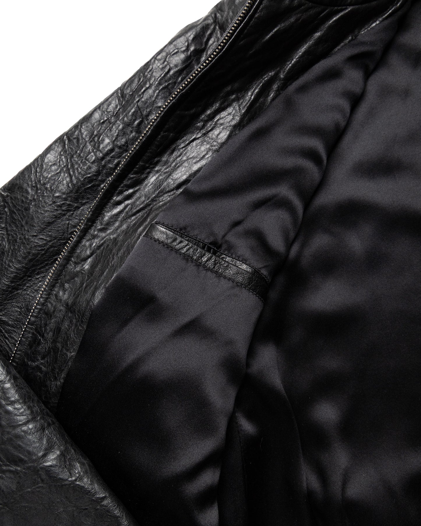 Distressed lambskin moto jacket
